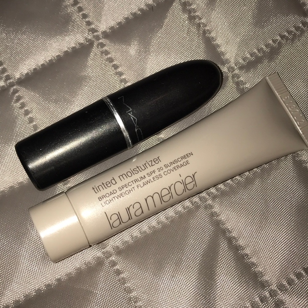 Authentic Mac lipstick in ruby woo/Laura mercier